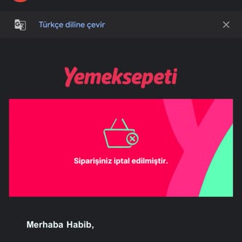 Yemeksepeti Sipariş Geç İptali Ve Açıklama Yapılmaması