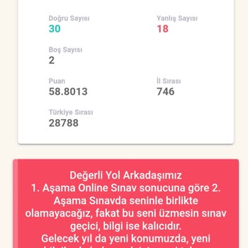 Ufka Yolculuk 30 Doğru 18 Yanlış 2 Boş
