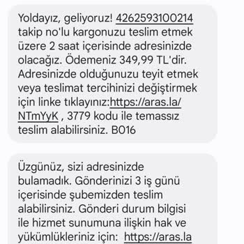 Aras Kargo Güya Adresimde Bulamamışlar