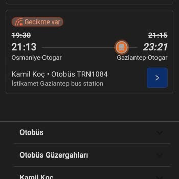 Kamil Koç 2 Saat Geç Gelen Otobüs