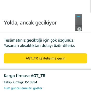 AGT Kurye Siparişimi Günlerdir Teslim Etmiyor