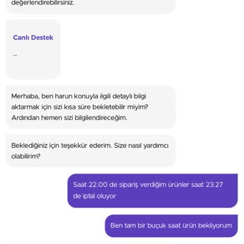 Getir 2 Saat Bekleyip Siparişimin Gece İptal Edilmesi