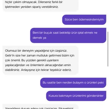 Getir 2 Saat Bekleyip Siparişimin Gece İptal Edilmesi