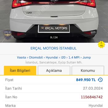 Dod 2. El De Olan Araçların Başka Sitede Farklı Fiyat İle Satılması