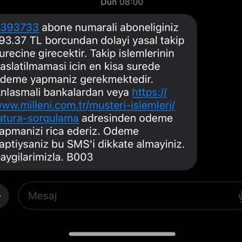 Millenicom Sağlamadığı Hizmet İçin Fatura Ödemesi Talep Ediyor