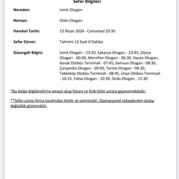 Obilet Otobüs Bileti Yanlışlığı