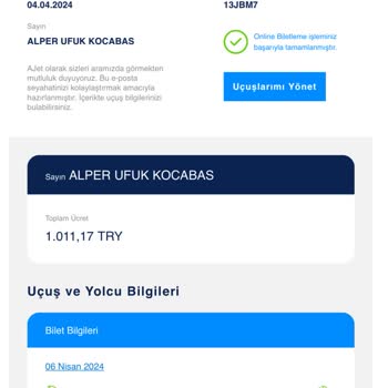 Ajet Bilet İptal Sorunu