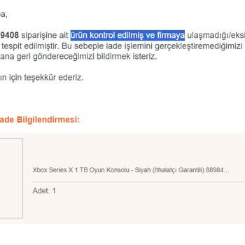 Trendyol Ürün İade İptali