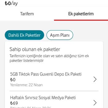 Vodafone Sosyal Medya Paketimin 1 Hafta Süresi Dolmadan Sonlandırılması