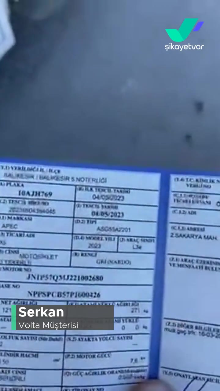 Volta Motor Sorunu videonun kapak resmi