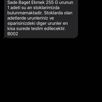 Migros Sanal Market - Eksik Sipariş Araması Hakkında