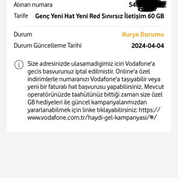 Vodafone Hattım Aktif Edilmedi