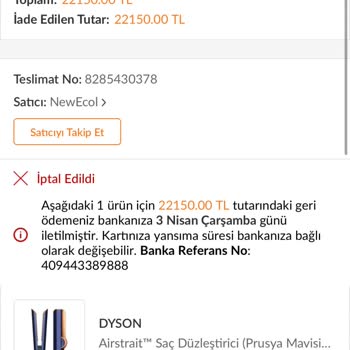 Trendyol Anlık İndirim Hayal Kırıklığı: Dyson Saç Düzleştirici