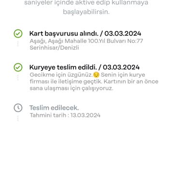 Papara Kartım Gelmedi 1 Aydır Kargoda