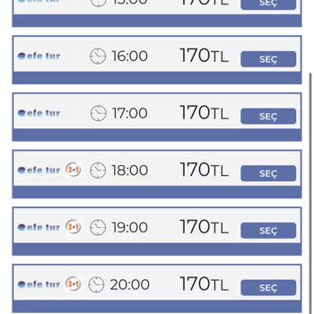 Efe Tur Bilet Fiyatı Farkı