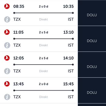 THY Trabzon İstanbul Ek Sefer