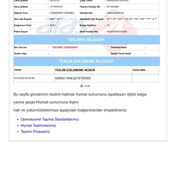 Aras Kargo Getirememek İçin Adres Değişik Diyor