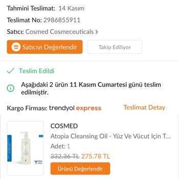 Cosmed Cleansing Oil Rengi Koyu Sarı Ürün