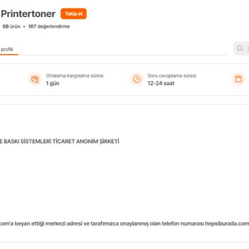 Hepsiburada Sitesinden Satılan Teşhir Ürünü