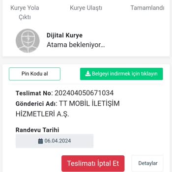 Dijital Kurye Kurye Ataması Ve Bilgilerini Paylaşmıyor