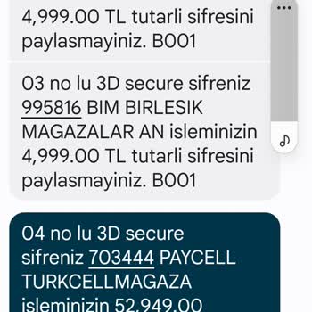 Firma Ad. Paycell Turkcell Mağaza Harcama İtirazı