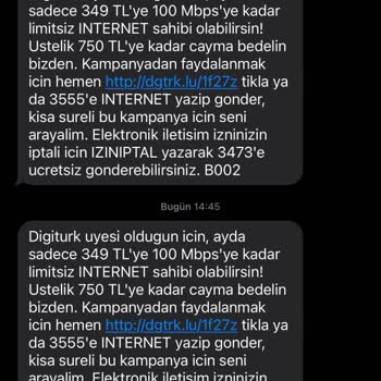 Digiturk Rahatsız Edici Seviyede Mesaj Ve Arama