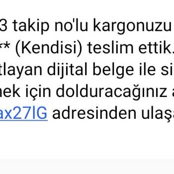 Aras Kargo Kargo Teslim Ettik Mesajı.