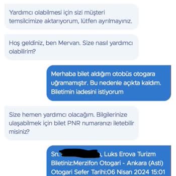 O-Bilet Bilet İptali