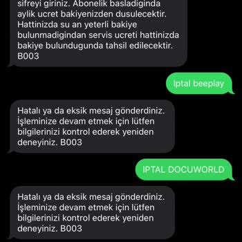 Vodafone İstek Dışı İşlem