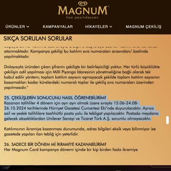 Magnum Çekiliş Bildirim Samimiyetsizliği