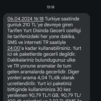 Turkcell Yurt Dışı Anlamsız Ücretlendirme