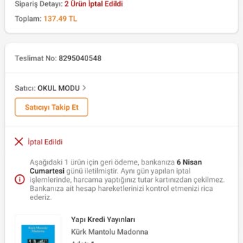 Trendyol Sipariş İptali İşlemlerinde Para İadesi Yapmıyor!
