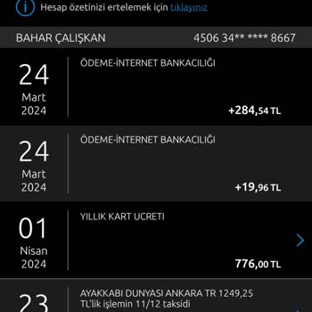 Yapı Kredi Yıllık Kart Ücreti İadesi