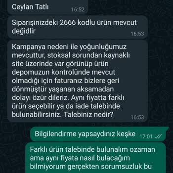 Modamerve Paramı Ödememe Rağmen Ürün Yok