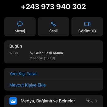 WhatsApp Bilinmeyen Bir Numara Tarafından Arandım