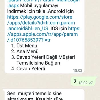 Param Müşteri Hizmetleri Erişim Zorluğu Ve Otomatik Yanıt Sorunu