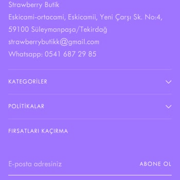 Strawbery Butik Ürün Teslim Etmiyor