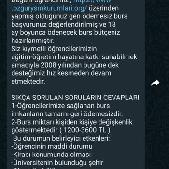 Özgür Yaşam Vakfı (Burs Başvurusu) Burs Başvurusu İle İlgili Geri Dönüş Alınamaması Şikayeti