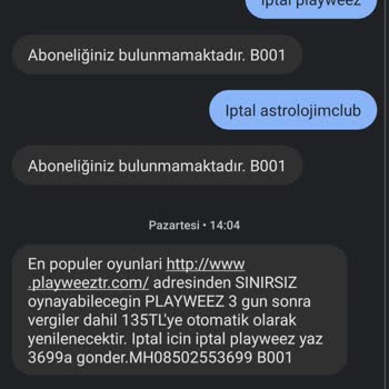 Playweez Aboneliğini İptal Edemiyorum
