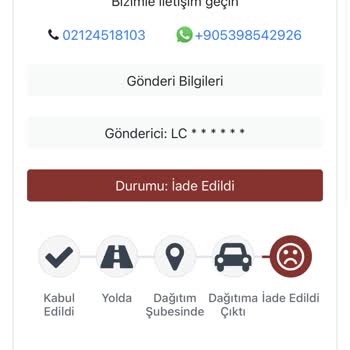 Kargoist Kargomu İade Etti.