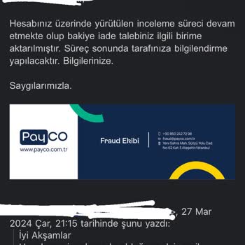 Payco Maillere Yanıt Vermiyor Paramı İade Etmiyor