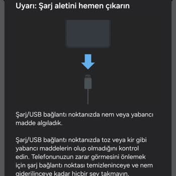 Samsung Telefon Nem Ve Ya Yabancı Madde Uyarısı