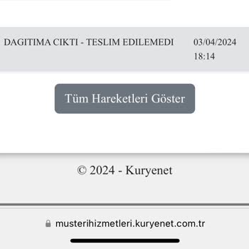 Kuryenet Hiç Gelmeyen Kargo Teslim Edilememiş