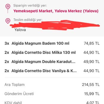 Yemeksepeti İade Ücreti Tarafıma Ulaştırılmadı