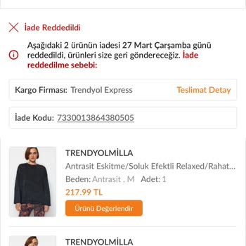 Trendyol Milla İade Gönderildiği Halde Kargolanmadı Deniyor