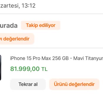 Hepsiburada Aldığım Ürün İndirime Girdi