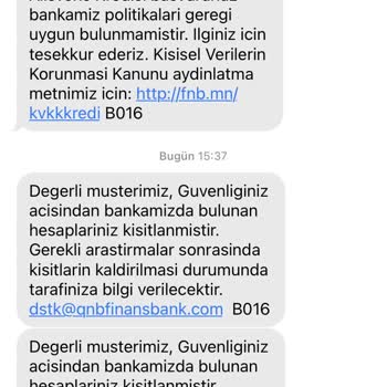 QNB Finansbank Para Yatırdıktan Sonra Banka Hesabıma Bloke Koydu