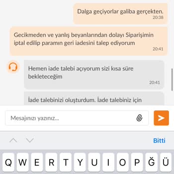 Trendyol Yemek Siparişim Teslim Edilmedi