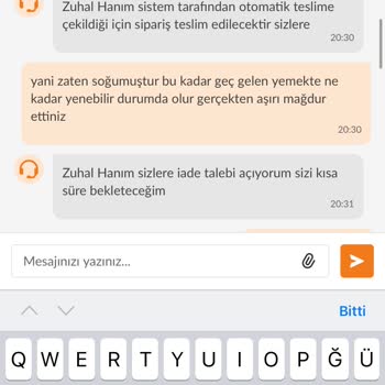 Trendyol Yemek Siparişim Teslim Edilmedi