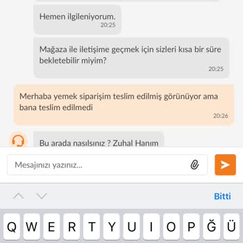 Trendyol Yemek Siparişim Teslim Edilmedi